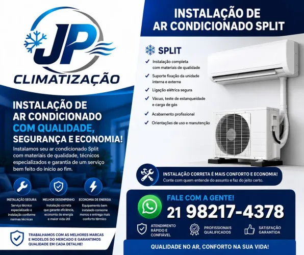 Instalação e Higienização de Ar-Condicionado Split | JP Climatização