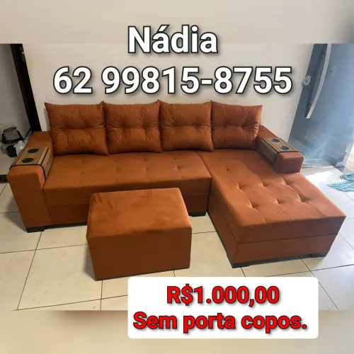 SOFÁ COM CHAISE TERRA COTA 