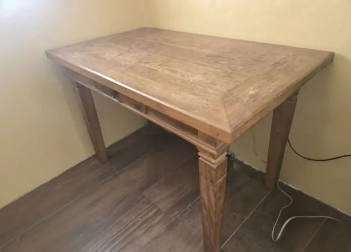 Mesa Pé Diamante Rústica Madeira Maçica