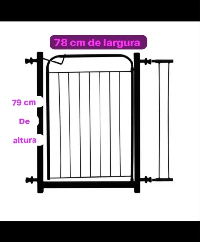 Portão Pet preto. Serve para escadas também