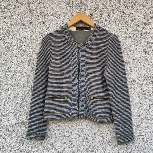 Casaco Zara tweed listrado M