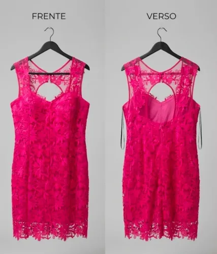 Vestido de festa de renda rosa