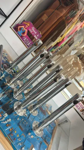 Barras de parede cromada p instalação arara inox