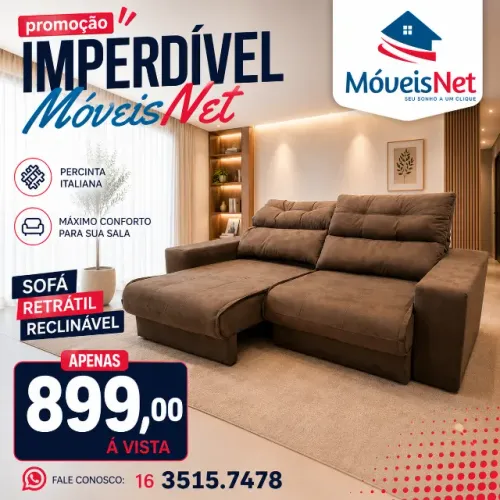 Sofá Retrátil Reclinável Novo Mostruário