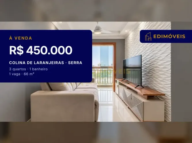 Colina de Laranjeiras| Apartamento 3 quartos com piscina e salão de festas