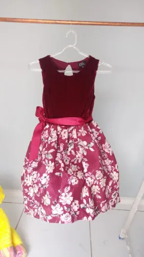 Vestido infantil lilt bordô floral