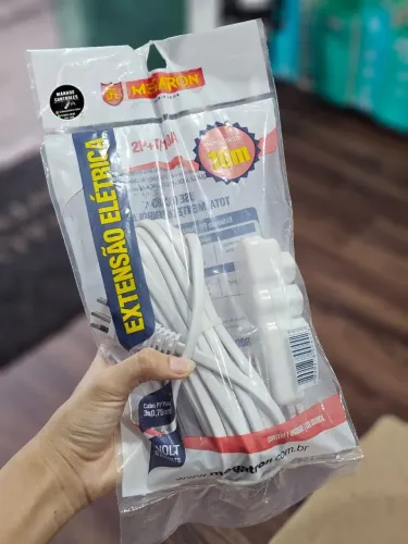 Extensão Elétrica 10 METROS ( cabo PP plano 3x0,75mm ) 