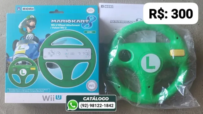 Volante HORI Luigi Mario Kart 8 = R$: 300