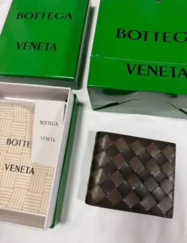 carteira bottega veneta marrom mesclado