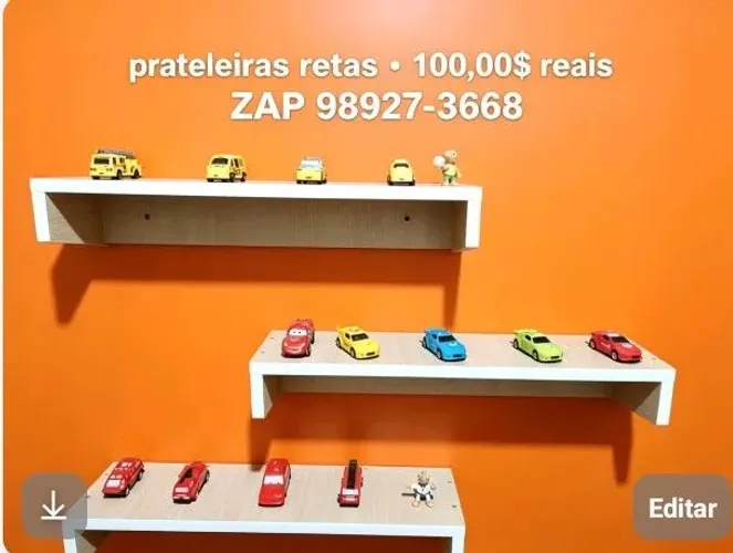 Kit prateleiras retas madeirado