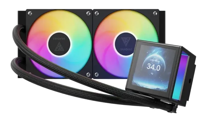 Water Cooler Gamdias Chione P5-240 Preto RGB com Tela IPS LCD 3.4? 240mm
