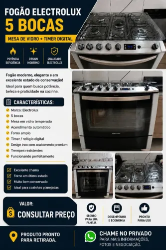 Fogão 5 Bocas Eletrolux