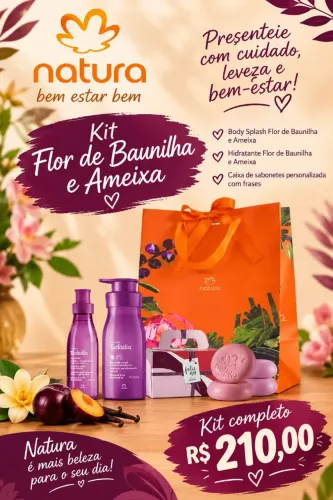 Kit flor de baunilha e ameixa Natura