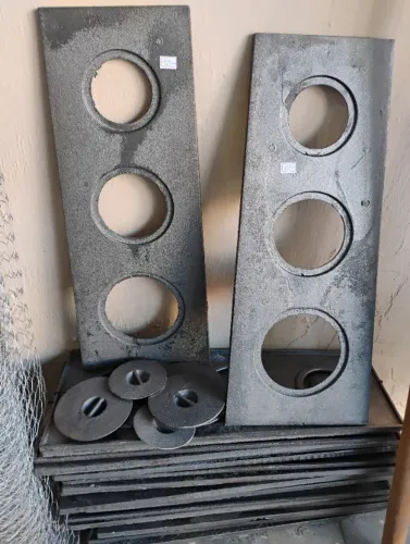 Chapa para fogão à lenha 3 bocas - Ferro fundido - Original