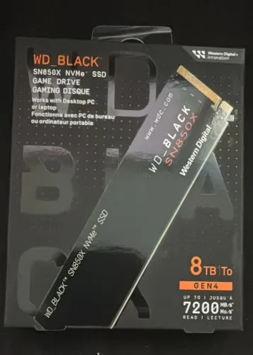 (NOVO LACRADO) SSD M.2 WD BLACK SN850X INTERNAL GAMING 8TB GEN4 NVME M.2 2280 7.200 MB/S
