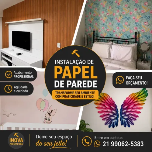 Instalação de Papel de Parede e Adesivo