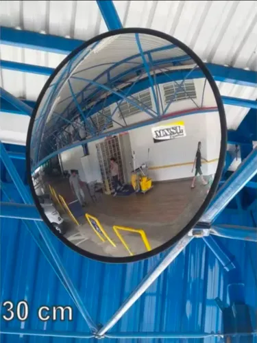 Espelho Convexo 30cm Segurança Garagem Comércio C/ Suporte