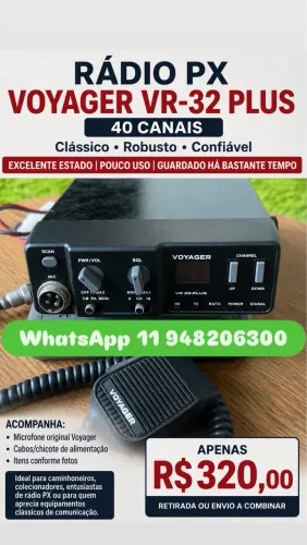 Rádio PX Voyager VR-32 Plus - Excelente Estado | Pouco Uso