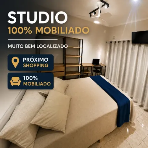 Studio Kitnet Mobiliado em Varginha, Próximo Shopping