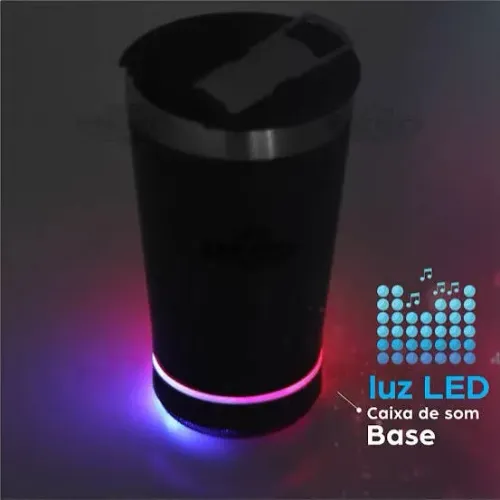Copo Térmico com Caixa de Som Bluetooth - Novo ?