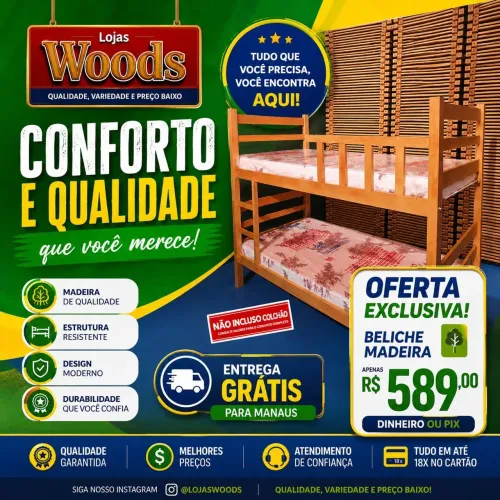 Beliche Madeira R$ 589,00 Novo No Acabamento Verniz Incluso Entrega e montagem grátis 