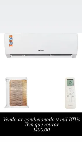 Vendo ar condicionado 9 mil BTUs tem que retirar 