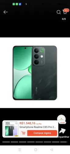 CELULAR REALME C 85 256 GB NOVO