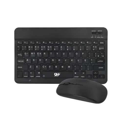 Kit Teclado + Mouse Slim Sem Fio Recarregável Bluetooth/USB