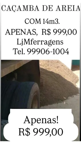 CAÇAMBA DE AREIA COM 14M3.