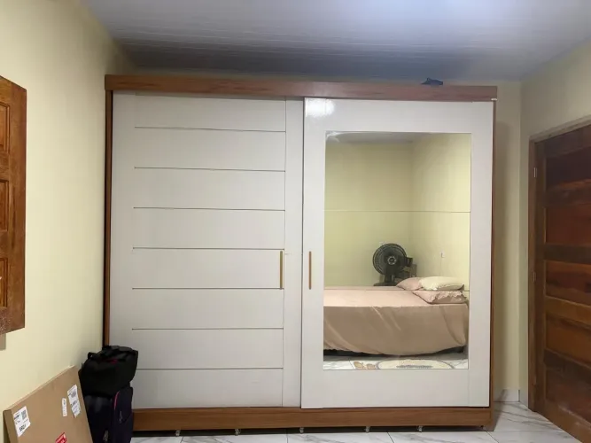 Guarda-Roupa Casal 2 Portas Correr 8 Gavetas MDF