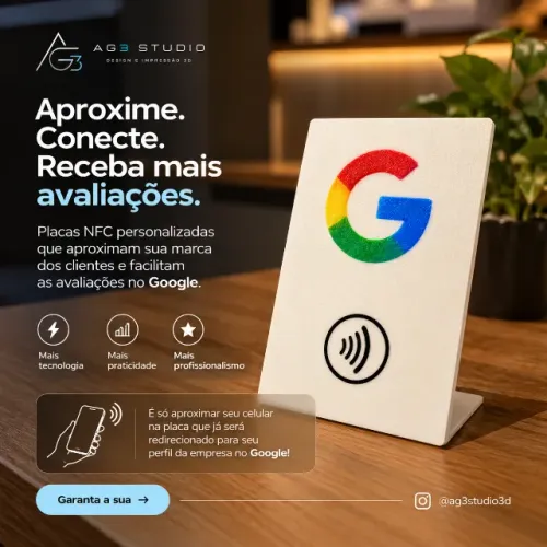Placa NFC para avaliações no Google por aproximação