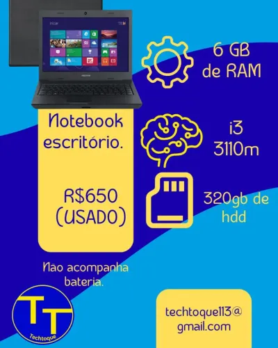 Notebook I3 6GB RAM