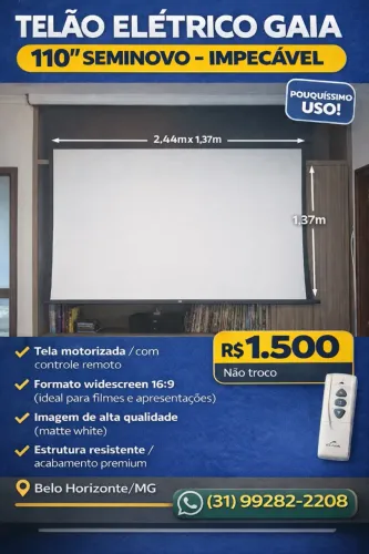Telão Elétrico Gaia 110? | Motorizado | Impecável