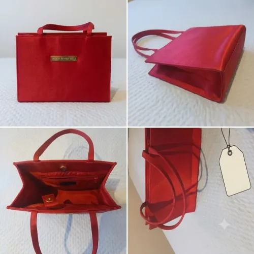 Bolsa Feminina Vermelha Satin Giorgio Beverly Hills - Elegante / Festa