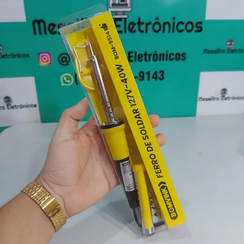 Ferro de soldar 127v 40w + tubo com estanho
