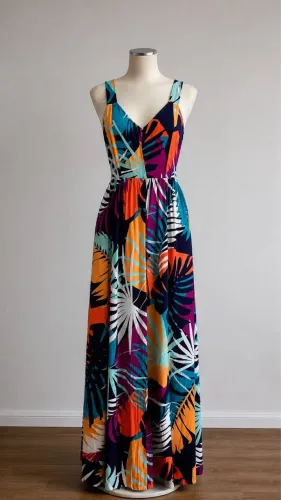 Vestido longo colorido
