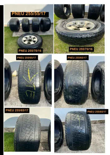 Vendo pneus: 4 pneus 255/65/17 e 1 pneu 255/70/16 com aro