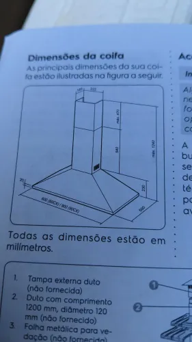 Coifa de parede 60cm na caixa 