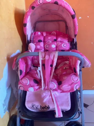Carrinho Infantil para Bebê - Rosa - K K Bebê