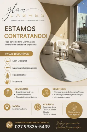 CONTRATA-SE  PROFISSIONAIS ÁREA DA BELEZA