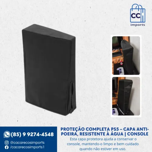 Proteção Completa PS5 - Capa Anti-Poeira, Resistente à Água | C... | Novo | Pronta Entrega