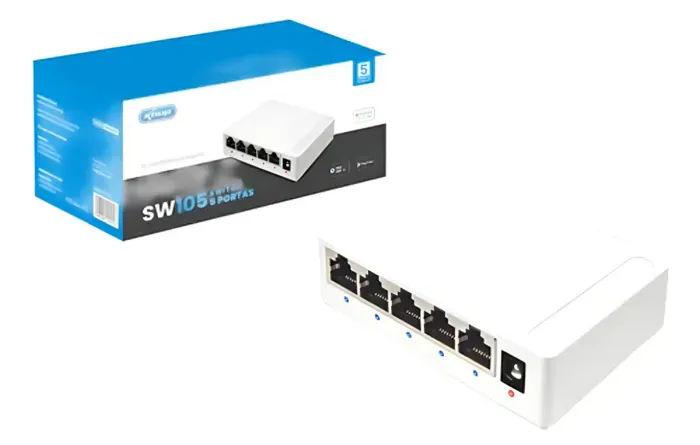 SWITCH  Gigabit 5 Portas 10/100/1000 Mbps Knup Novo