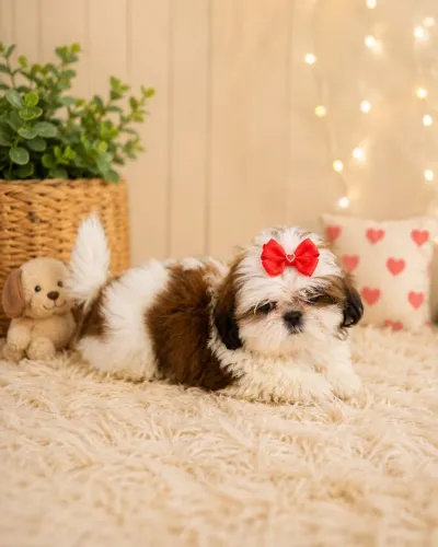 Shih Tzu linda filhote fêmea com pedigree 