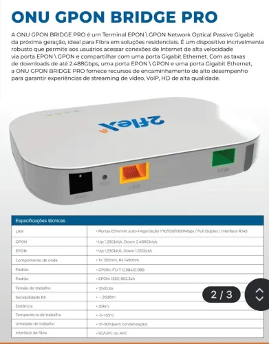 20 ONU XPON 2FLEX USADA COM FONTE
