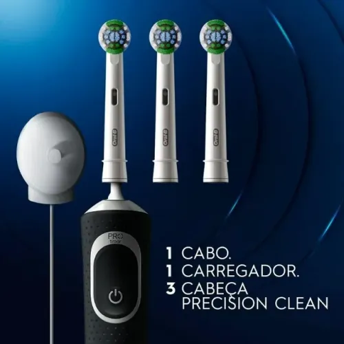 Escova de Dentes Elétrica Oral-B Cabeça Redonda com 3 Refis Limpa muito bem