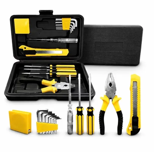 Kit de Ferramentas 12 Peças Titanium com Maleta - Completo para Casa e Oficina.