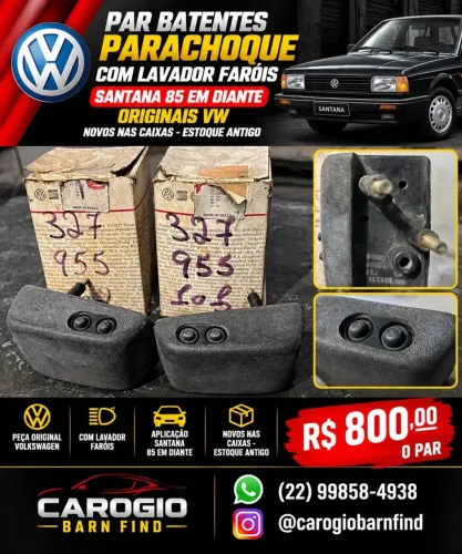 Par Batentes Parachoque Com Lavador Farois Santana 85 Originais Vw Na Caixa Estoque Antigo