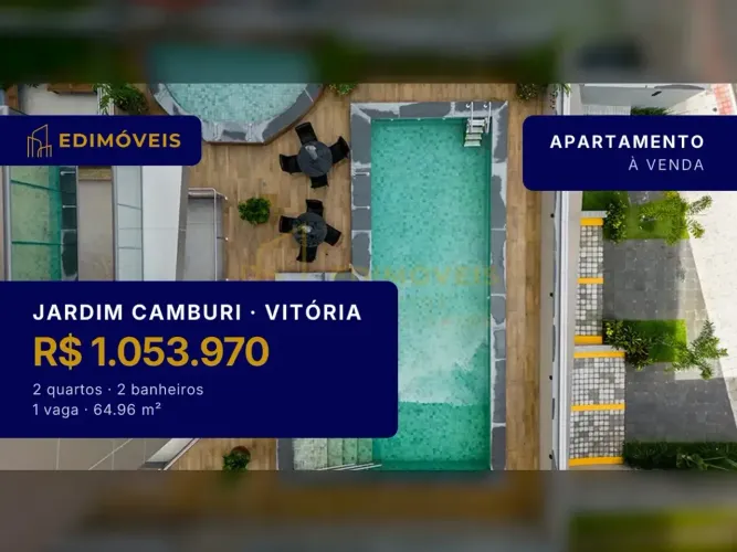 Jardim Camburi| Apartamento 2 quartos em condomínio, oportunidade única de compra