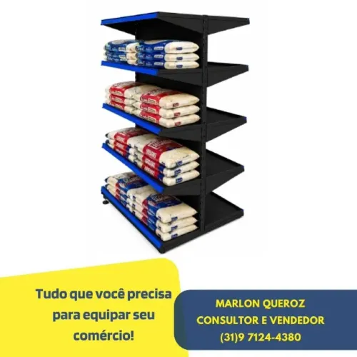 Gôndola de Centro Preta Polar 5 Bandejas