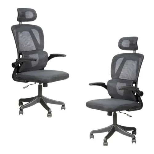 Kit 2 Cadeiras Escritório Ergonômica Giratória Apoio Braços e Lombar Syberflex